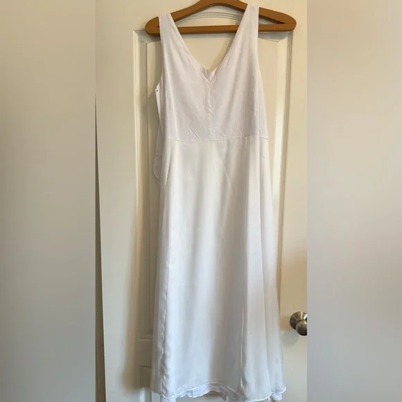 VINCE Linen Blend A-line Dress White Midi Size Small - Picture 9 of 10